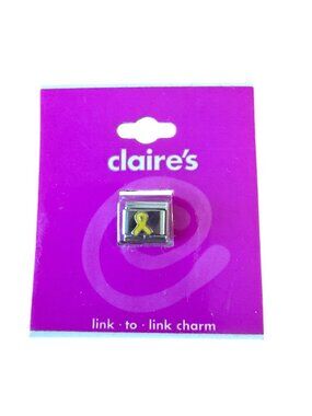 Claire's Link to Link Charm Yellow Ribbon Single NEW Jewelry Collectible